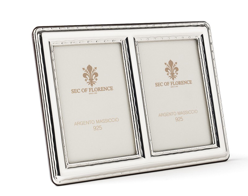 3,5”x 2,5″ in Solid 925 Sterling Silver Photo Frame 7377 / DOPPIA Wood Back USA