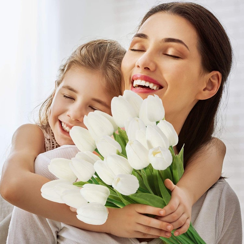 30× Artificial Lifelike Tulip Flowers Bouquet for Wedding Party Home Decor USA gallery