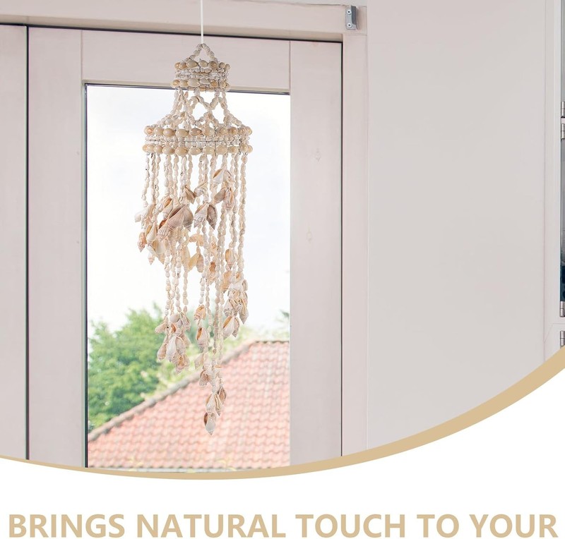 1Pc Natural Seashell Wind Chime, Handmade Shell Chandelier Decor, Indoor Outdoor gallery