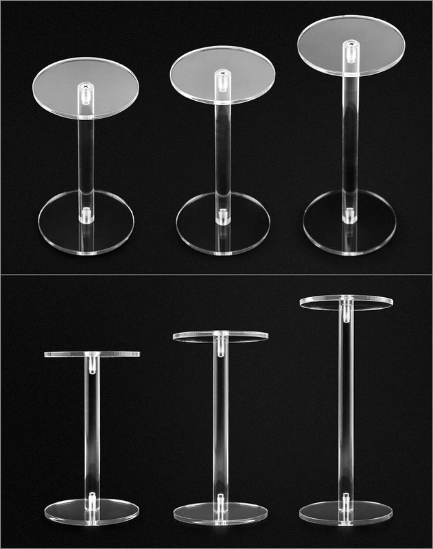 QWORK Round Acrylic Display Stand Premium Clear Round Riser Stands Set of 3 gallery