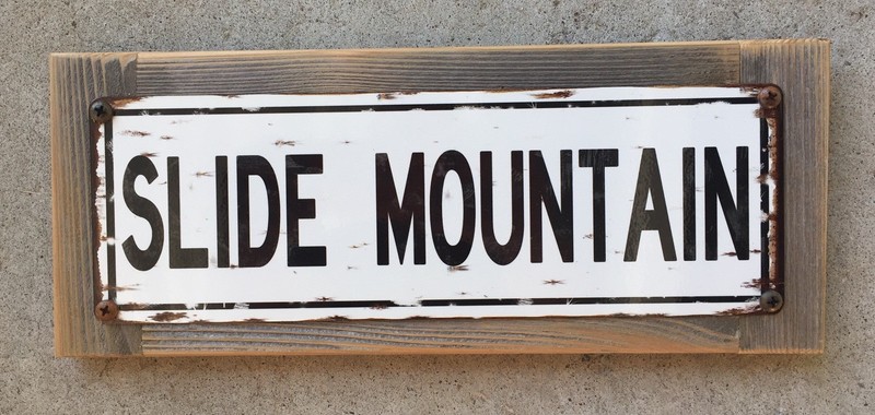 Slide Mountain Catskills Shandaken New York Ulster County Vintage Framed Sign