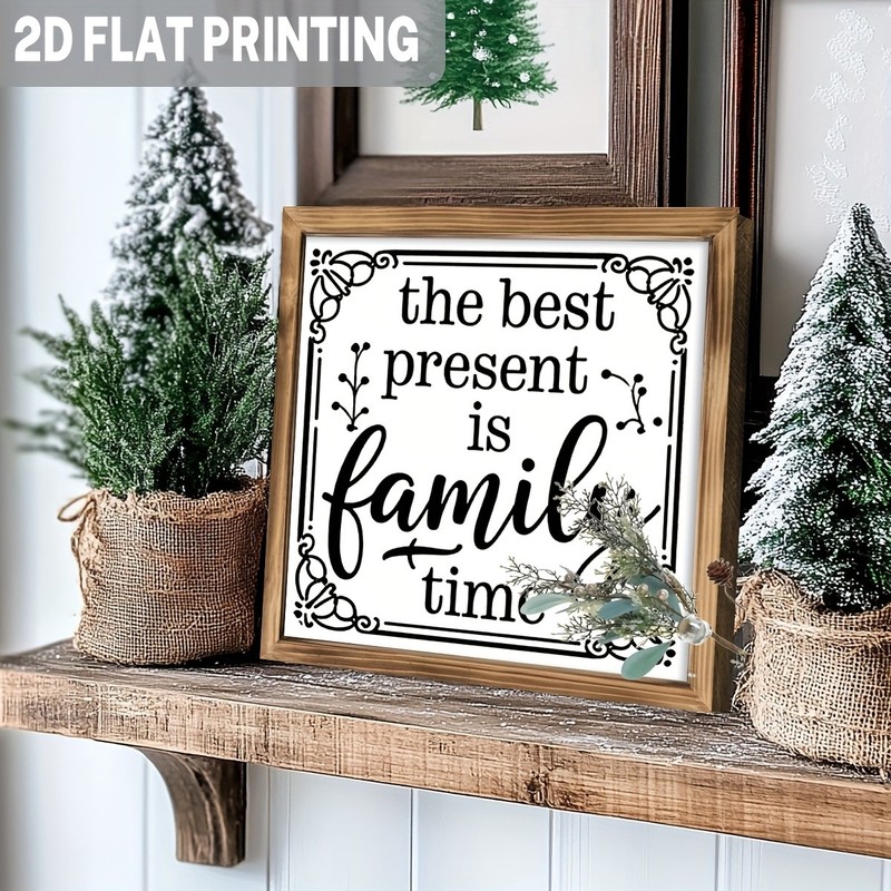 Holiday Family Time Flat Wooden Plaque Backyard Patio Christmas Outdoor Decor gallery