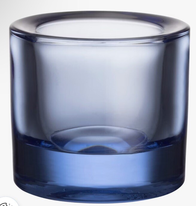 Brand New Iittala KIVI 6cm AQUA Candle Votive FINLAND Handpressed Marimekko