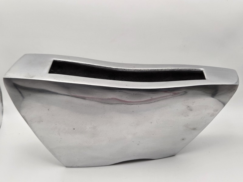 Cec LePage Modern Sculptural Vase Alloy Metal MoMA