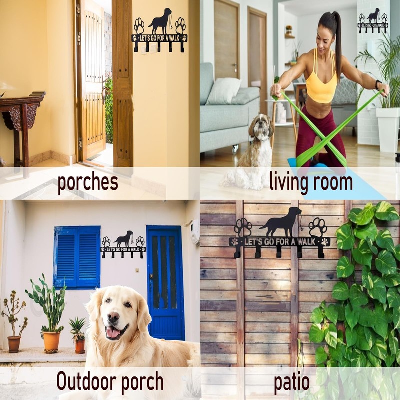5-Hook Metal Dog Leash Holder, Wall Mount, Key Holder, Accessory, Hanger gallery
