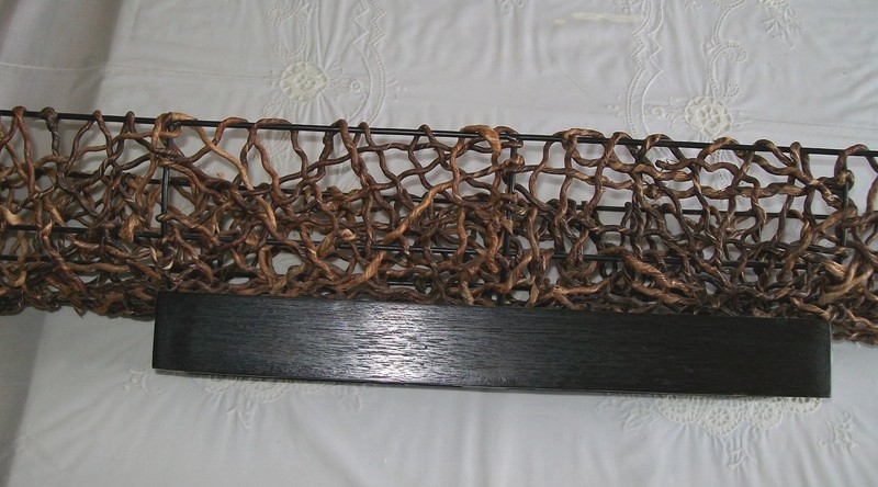 Long Twisted Rattan Table Centerpiece Basket Wood Base gallery