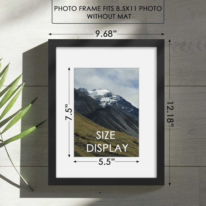 Fisnish 8.5x11 Picture Frame Sef of 10, Display Pictures 6x8 with Mat or 8.5 ... gallery