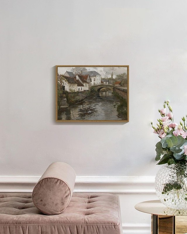 Vintage Town Framed Canvas Wall Art French Classic Wall Prints Modern Farmhou... gallery