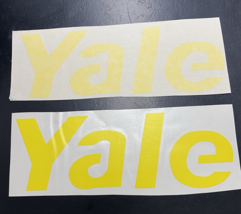 Two Yale Vinyl Decals 11 x 4 Inches