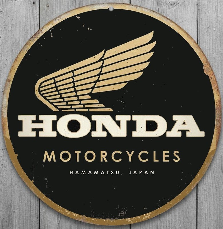 Honda Motorcycles 8" Diameter Vintage Novelty Metal Sign Made In USA