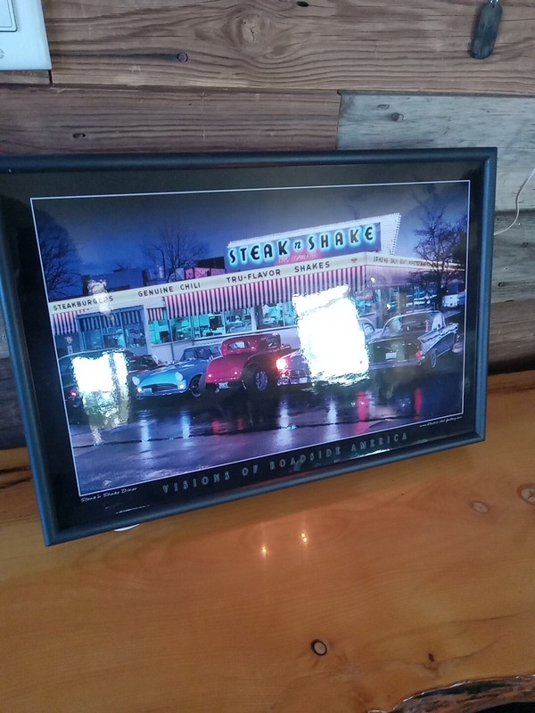 Steak and Shake Diner Electric Light Deco - Old School Chevy Man Cave Bar Shop gallery