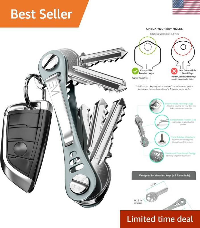 Elegant Compact Key Holder – Sleek Organizer for Up to 14 Keys – EDC Essential