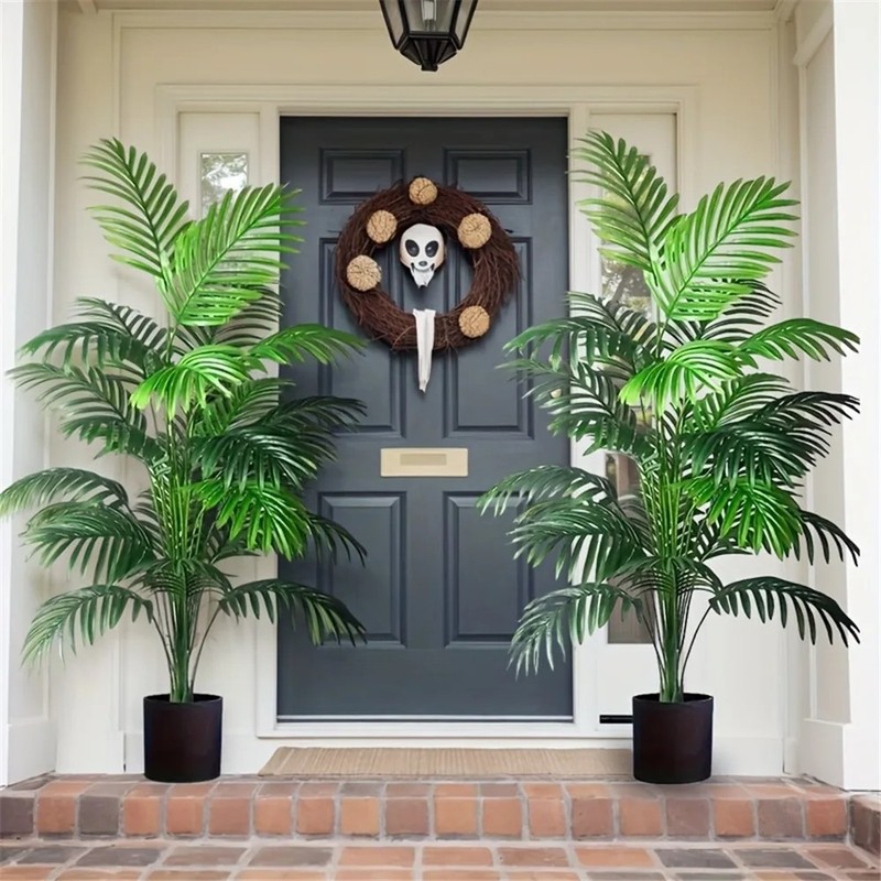 2PCS Artificial Areca Palm Tree Large Fake Tropical Plant Indoor Outdoor Decor gallery