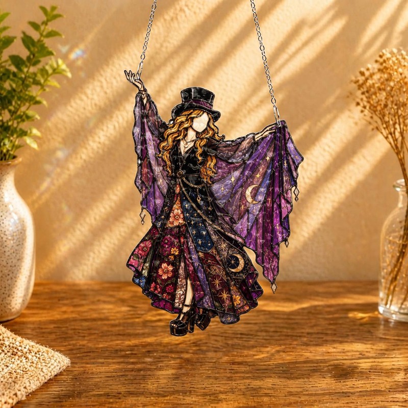 Stevie Nicks Acrylic Suncatcher for Witchy Fleetwood Mac Hanging window Decor