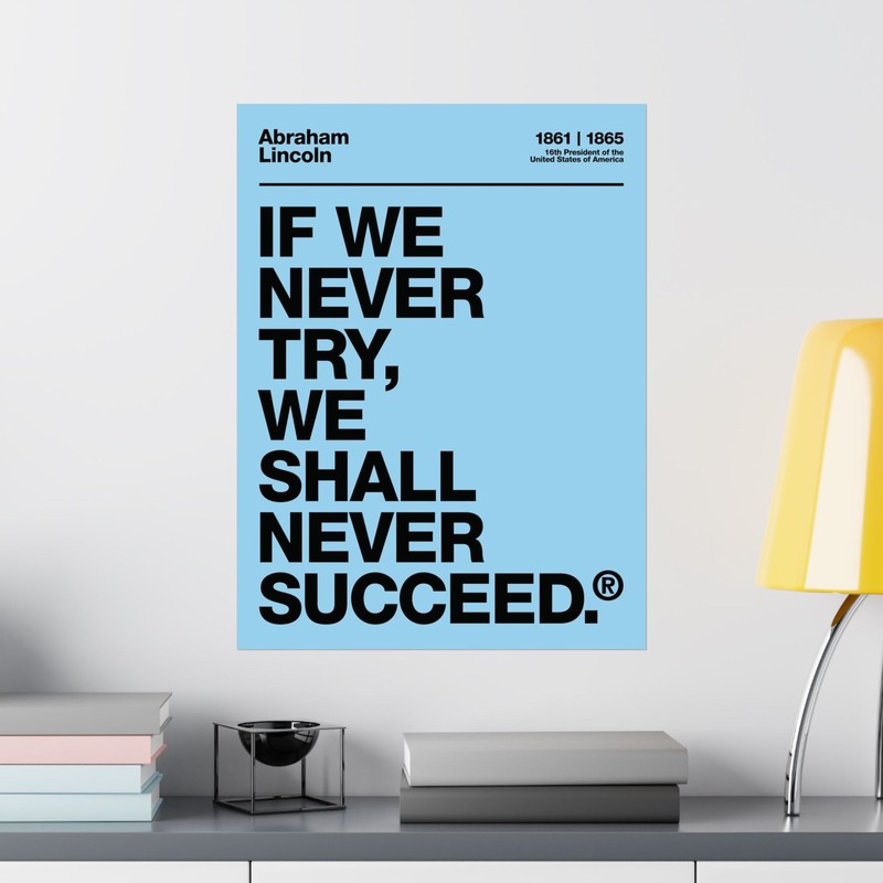 Abraham Lincoln Motivational Quote Poster, Gift for American History Buff