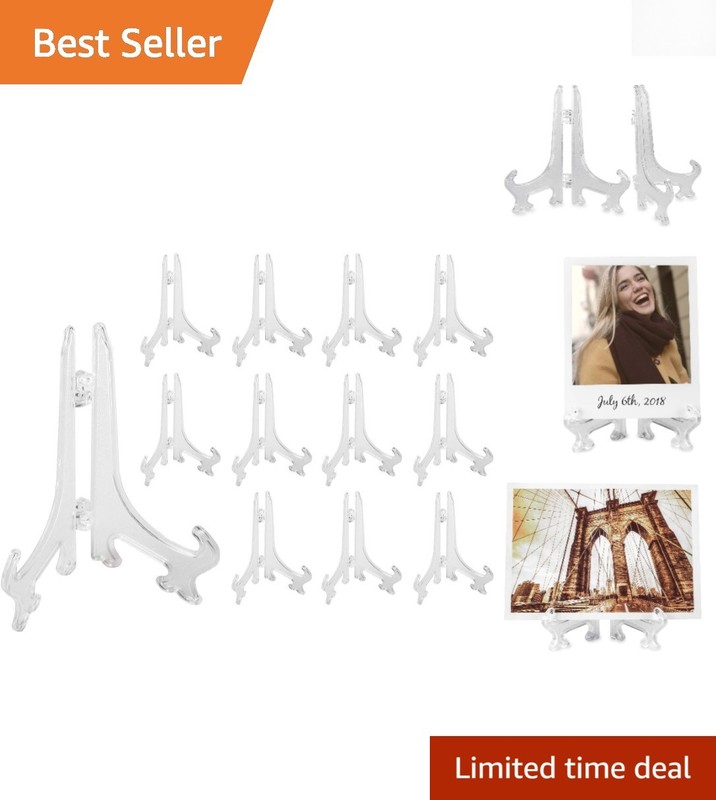 Versatile 3.5” Clear Mini Easels – Perfect Holders for Place Cards & Crafts