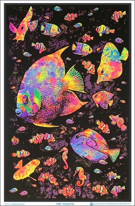 Painted Fish Blacklight Poster 23 x 35