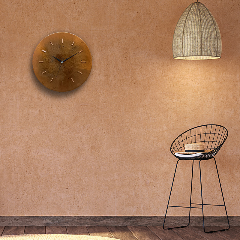 Handmade Rusty Patina Copper Wall Clock Farmhouse Mid Century Modern Wall Decor gallery