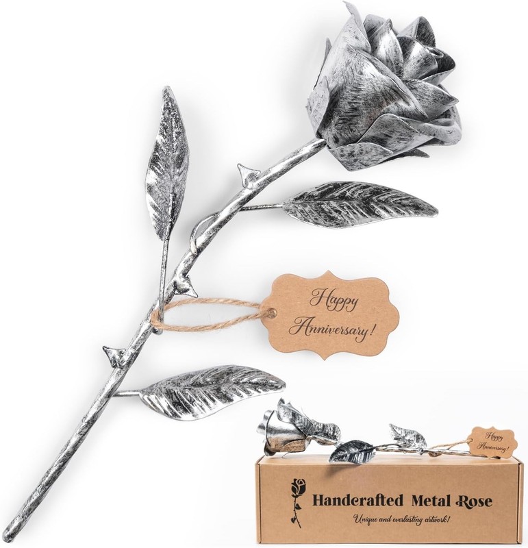 Iron Gifts for 6th Anniversary – Metal Rose 6 Year Iron Anniversary for Her E…