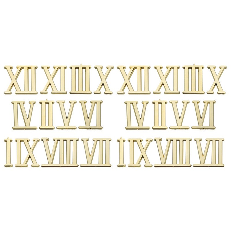 2 Sets Roman Numeral Clock Numbers Electroplated Hands Components for Making gallery